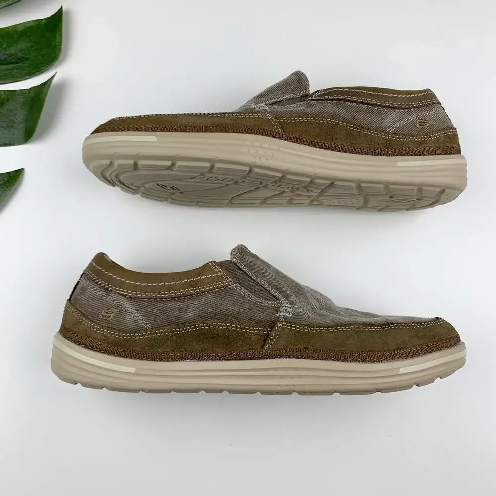 Skechers Landen Steller Loafers Casual Slip On Brown Comfort Shoes Men's 8